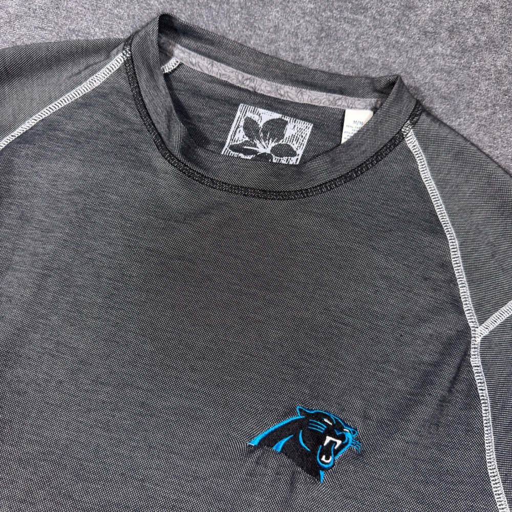 Tommy Bahama Shirt Mens Medium Gray NFL Carolina Panthers Long‎ Sleeve Football